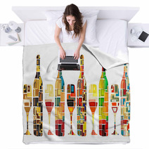 Abstract Wine Collection Blankets 42974175