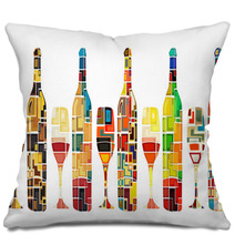 Abstract Wine Collection Pillows 42974175