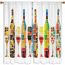 Abstract Wine Collection Window Curtains 42974175