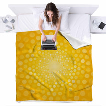 Abstract Yellow Background Made Of Small Circles Blankets 69090636