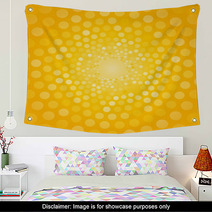 Abstract Yellow Background Made Of Small Circles Wall Art 69090636