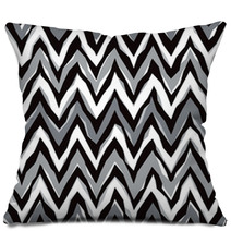 Abstract Zigzag Pattern In Grey Repeats Seamlessly Pillows 136180451