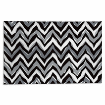 Abstract Zigzag Pattern In Grey Repeats Seamlessly Rugs 136180451