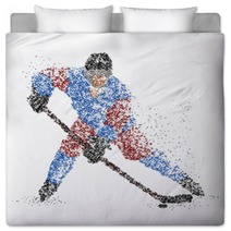 Abstraction Hockey Ice Puck Bedding 103559415