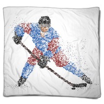 Abstraction Hockey Ice Puck Blankets 103559415