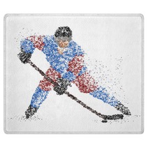 Abstraction Hockey Ice Puck Rugs 103559415