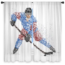Abstraction Hockey Ice Puck Window Curtains 103559415