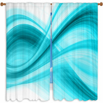 Abstraction In Dark-turquoise Tones Window Curtains 12950069