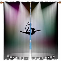 Acrobat Woman On Circus Window Curtains 52064300