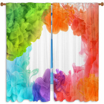 Acrylic Colors In Water. Abstract Background. Window Curtains 55867602