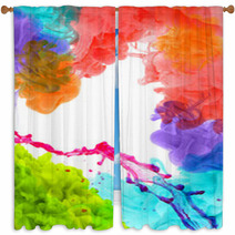 Acrylic Colors In Water. Abstract Background. Window Curtains 55867607