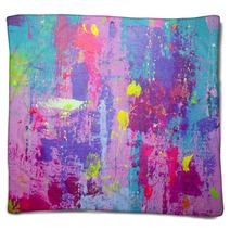 Acrylic Painted Background Blankets 136162768