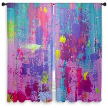 Acrylic Painted Background Window Curtains 136162768