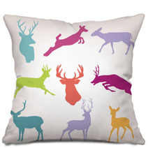 Action Deer Silhouette Set Pillows 59445575