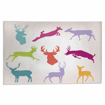 Action Deer Silhouette Set Rugs 59445575