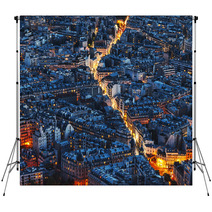 Aerial Night View Of Paris Backdrops 50192860