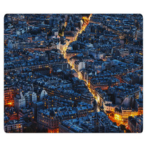 Aerial Night View Of Paris Rugs 50192860