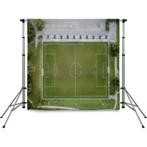 Aerial View Of Empty Soccer Field In Europe Backdrops 170934252