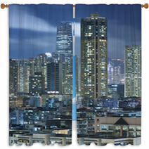 Aerial View Of Hong Kong City Window Curtains 65985924