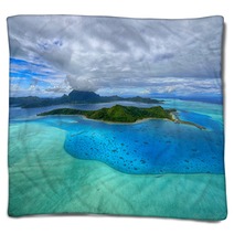 Aerial View On Bora Bora Blankets 56791307