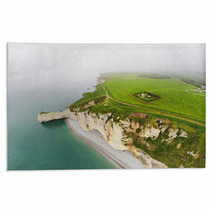 Aerial View On The Steep Coast Of Normandy Rugs 65710193