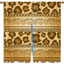 Africa Stile Ornament Background Window Curtains 33659685