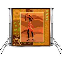 African Girl Dressed In A Decorative Backdrops 34844990