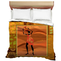 African Girl Dressed In A Decorative Bedding 34844990