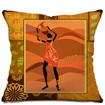 African Girl Dressed In A Decorative Pillows 34844990