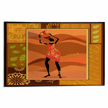 African Girl Dressed In A Decorative Rugs 34844990