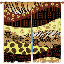 African Style Background Window Curtains 37972528