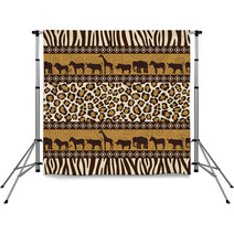 African Style Seamless Pattern With Wild Animals Backdrops 30655499