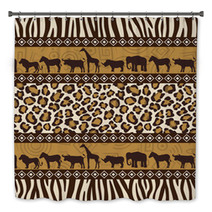 African Style Seamless Pattern With Wild Animals Bath Decor 30655499
