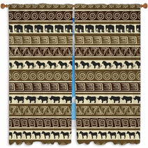 African Style Seamless Pattern With Wild Animals. Window Curtains 29128257