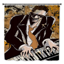 Afro American Jazz Pianist Bath Decor 59817421