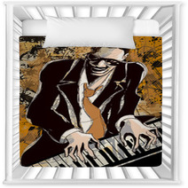 Afro American Jazz Pianist Nursery Decor 59817421