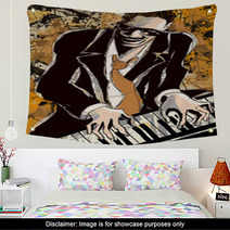 Afro American Jazz Pianist Wall Art 59817421