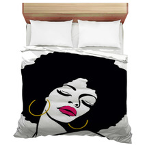 Afro Hair Hippie Woman Pop Art Bedding 48848511