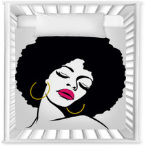 Afro Hair Hippie Woman Pop Art Nursery Decor 48848511