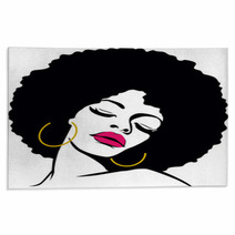 Afro Hair Hippie Woman Pop Art Rugs 48848511