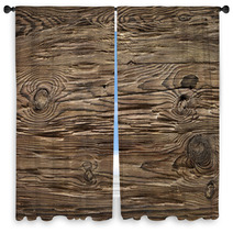 Aged Dark Wood Texture Window Curtains 46368940