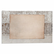 Aged Paper And Linen Fabric On The Old Wood Rugs 57856572