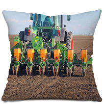 Agricultural Tractor Sowing And Cultivating Field Pillows 63902663