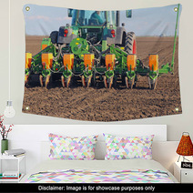 Agricultural Tractor Sowing And Cultivating Field Wall Art 63902663