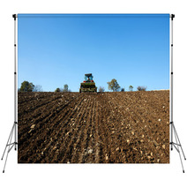 Agricultural Tractor Sowing Seeds Backdrops 59048712