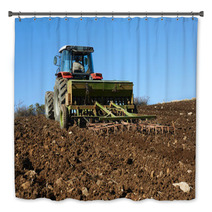 Agricultural Tractor Sowing Seeds Bath Decor 58616879