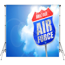 Air Force 3d Rendering Blue Street Sign Backdrops 117123513