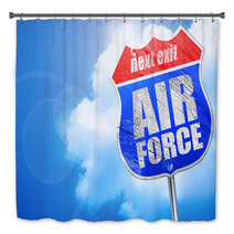 Air Force 3d Rendering Blue Street Sign Bath Decor 117123513