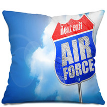 Air Force 3d Rendering Blue Street Sign Pillows 117123513