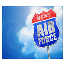 Air Force 3d Rendering Blue Street Sign Rugs 117123513